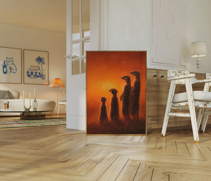 Affiche Suricates Debout dans la Savane