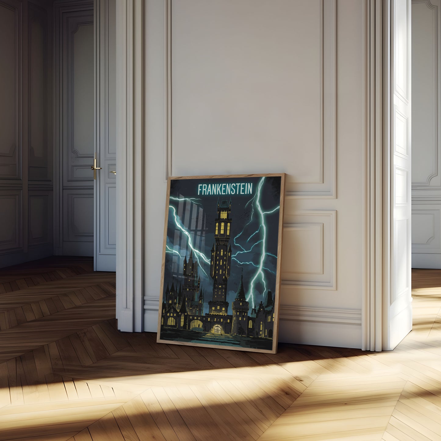 Frankenstein's Castle Lightning Poster