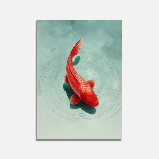 Póster de armonía de koi carmesí