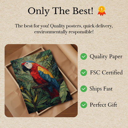 Colorful Macaw in Jungle Poster