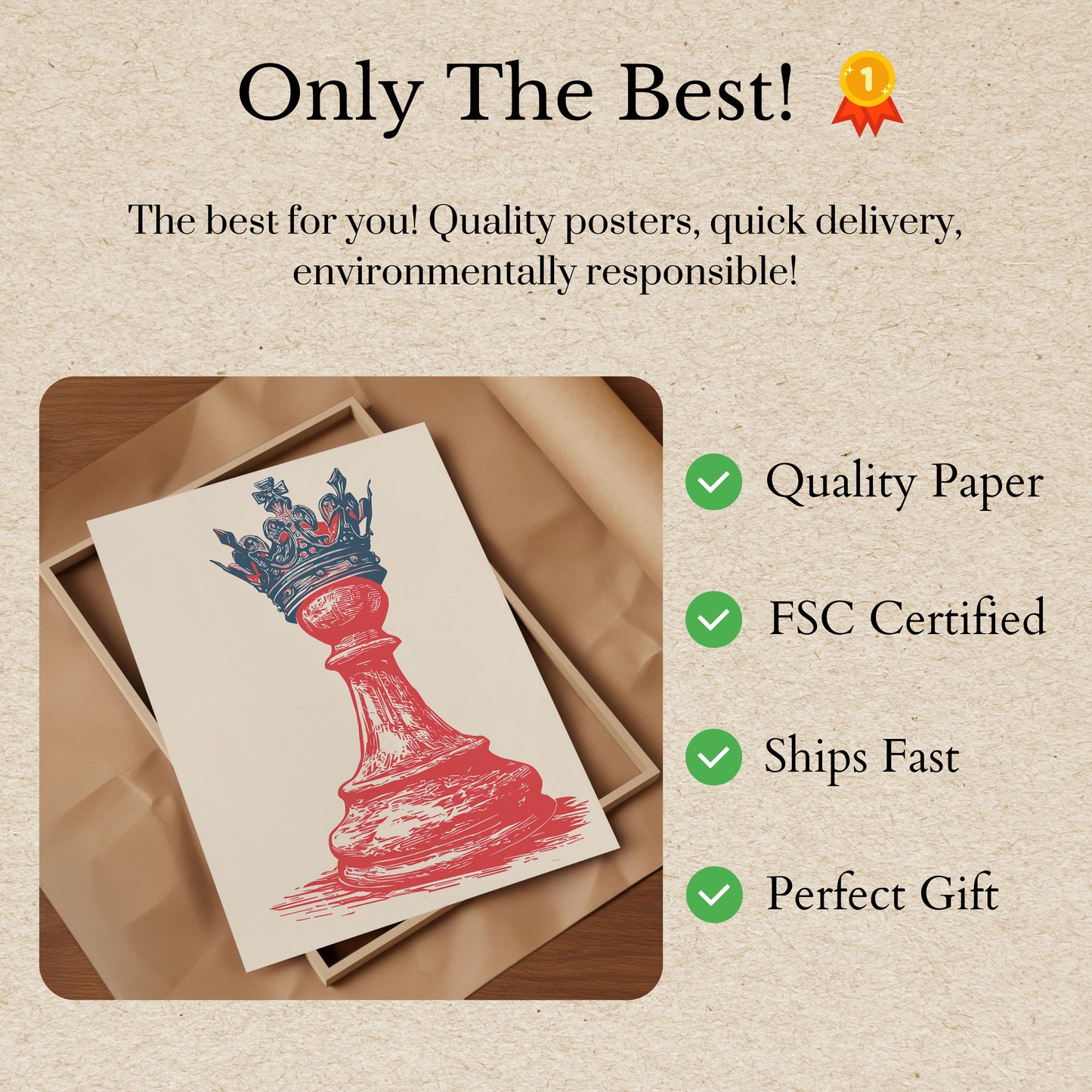 Royal Chess Piece Crown Poster