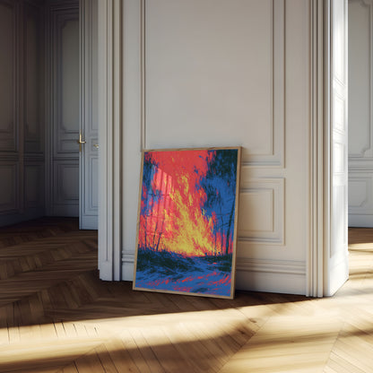 Poster Notte Incendio Bosco