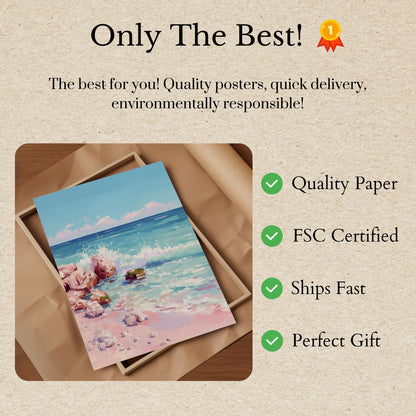 Pobřežní skály Mořské vlny Plakát