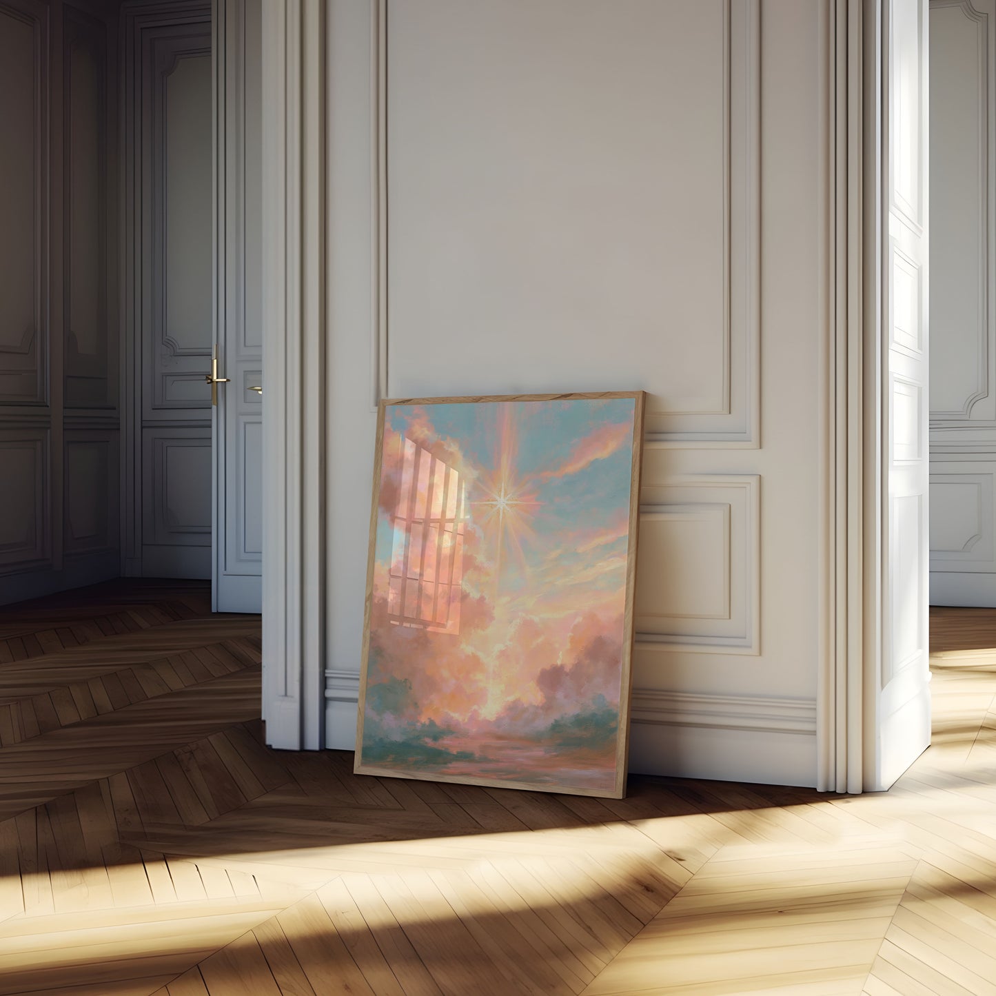Heavenly Light Divine Cross Poster