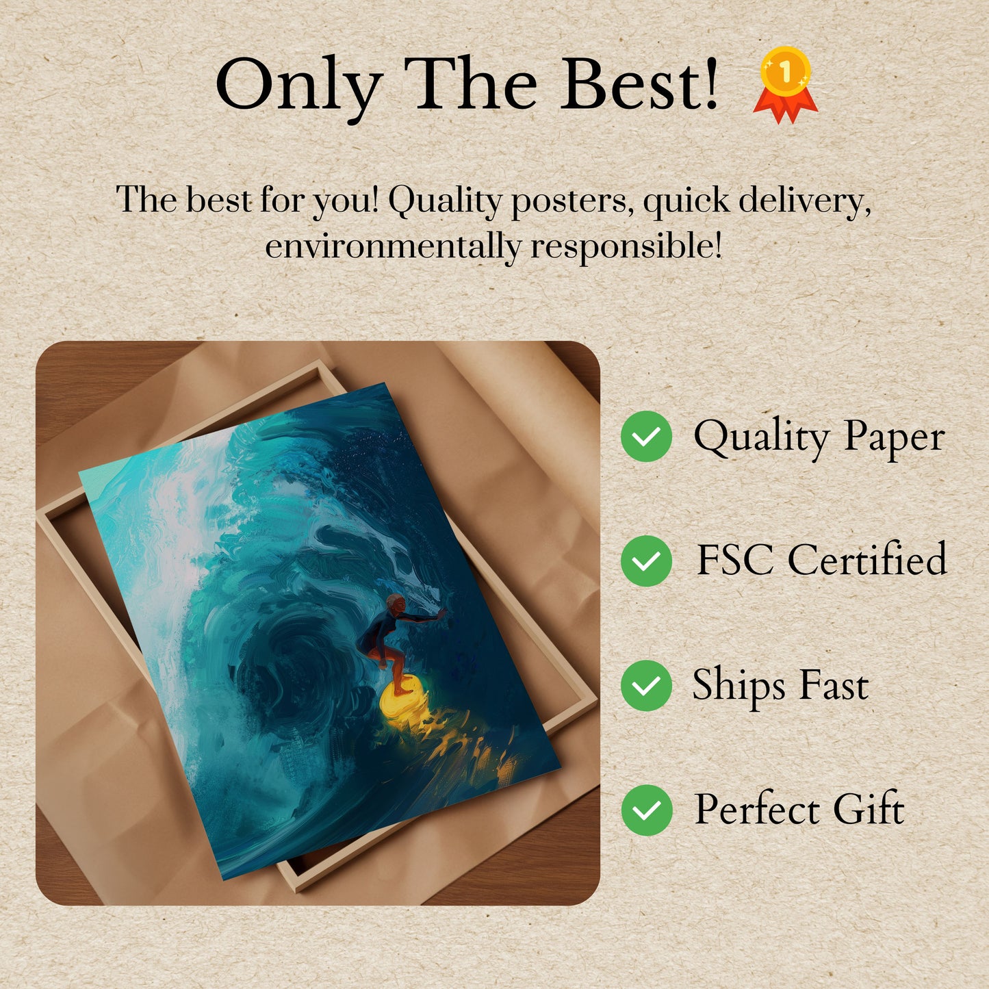 Ocean Wave Surfer Poster