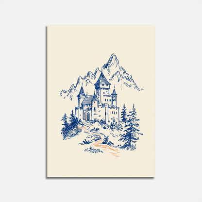 Enchanted Castle in Mountains Poster