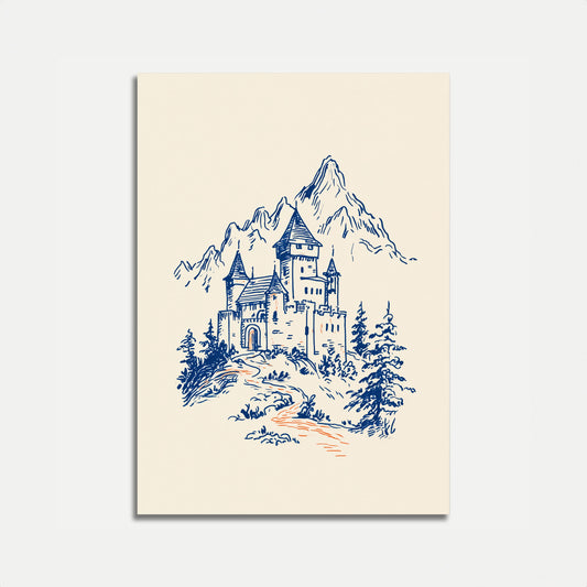 Enchanted Castle in Mountains Poster
