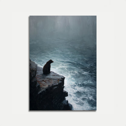 Orso che Osserva l'Oceano Tempestoso Poster