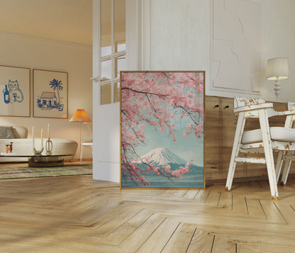Mount Fuji Cherry Blossoms Poster