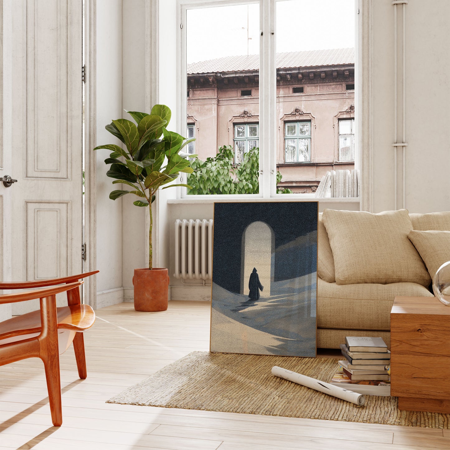 Hooded Figure Desert Gateway Poster