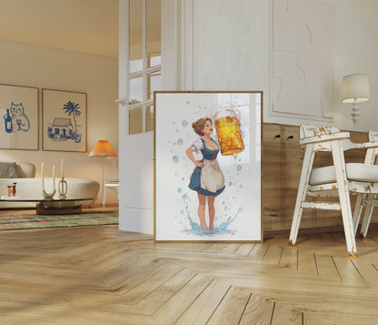 Bavarian Beer Splash Anime Poster