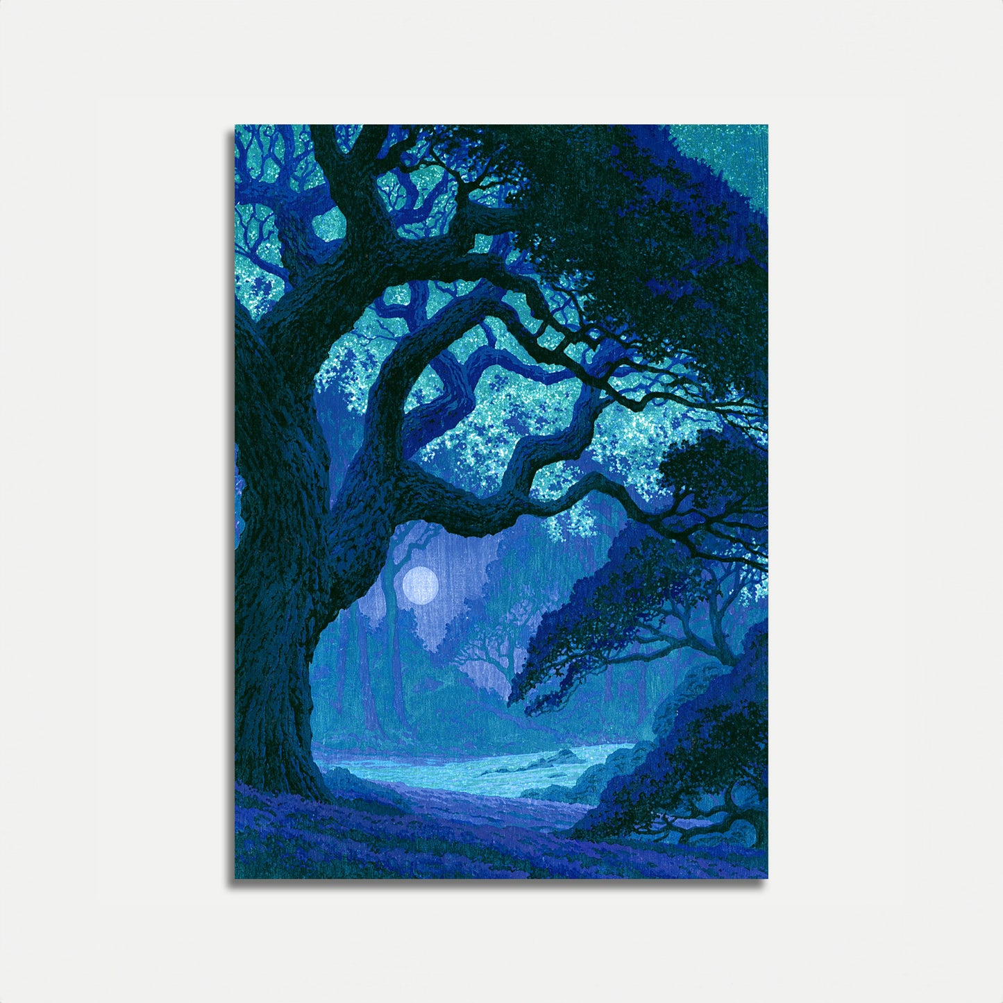 Enchanted Forest Night Moon Poster
