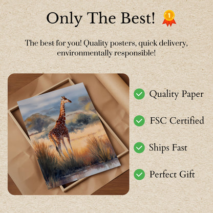 Golden Savanna Giraffe Poster