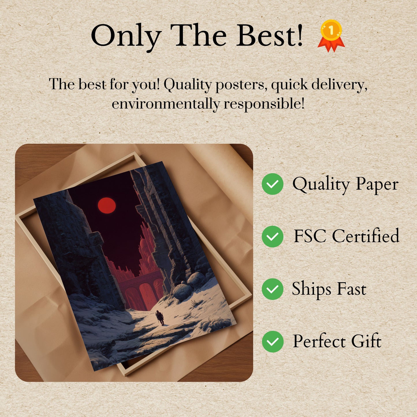 Póster de Ruinas del Desierto del Sol Rojo