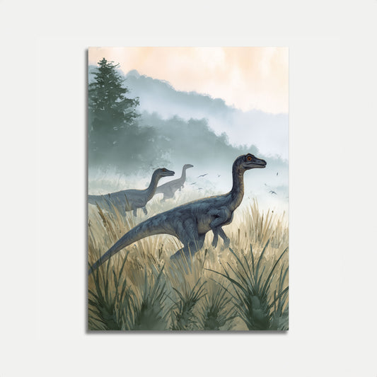 Póster de Misty Dinosaur Wilderness