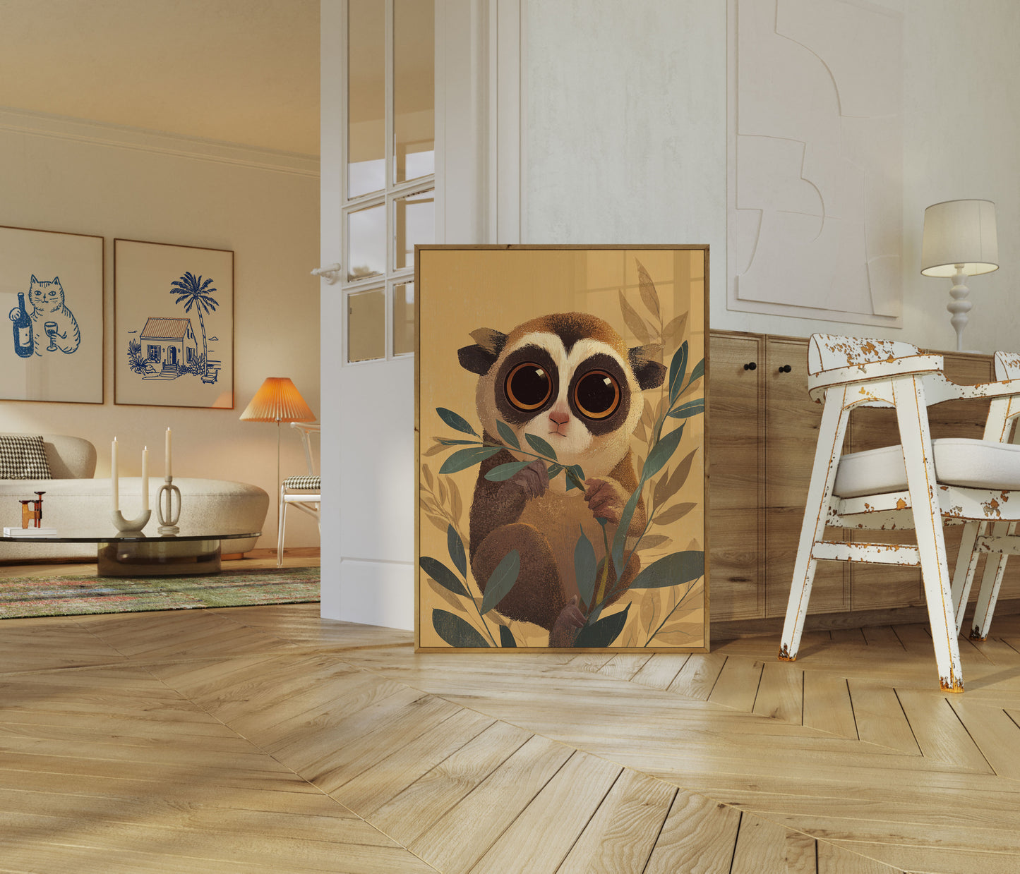 Nyfiken Lemur Med Stora Ögon Poster