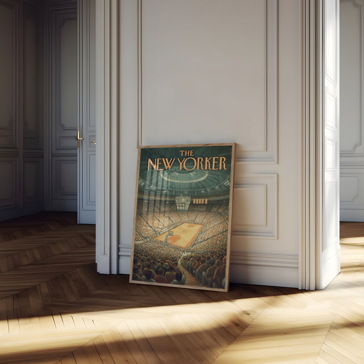 Packed Basketball Arena New Yorker Poster