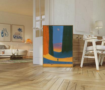 Wüsten-Schluchten-Mond-Landschafts-Poster