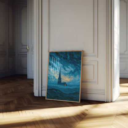 Starry Night Church Poster
