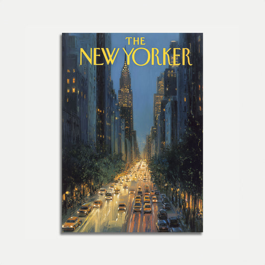 New York City Twilight Traffic Poster