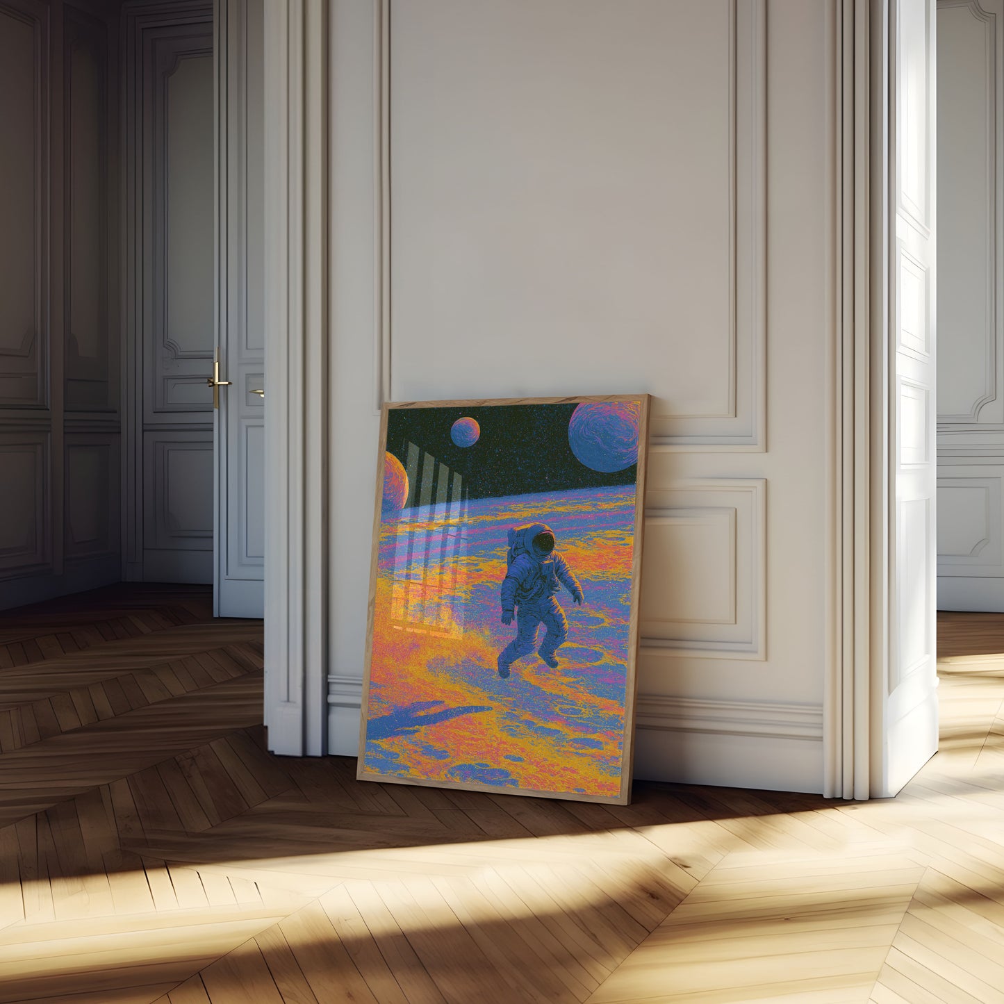 Poster Astronaute sur Planète Colorée