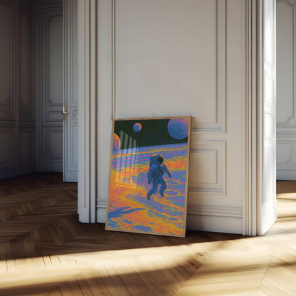 Poster Astronaute sur Planète Colorée