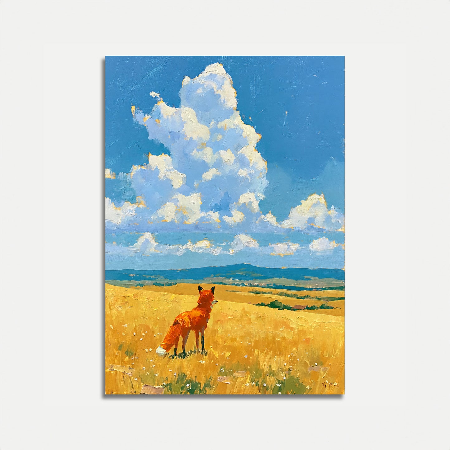 Red Fox in Golden Fields Poster