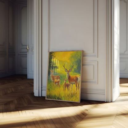 Golden Hour Deer Family Poster