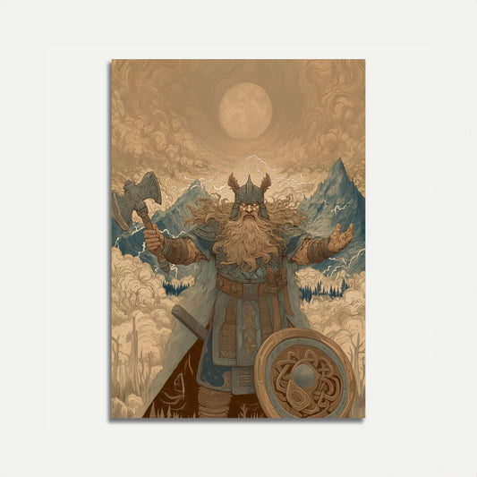Norse Thunder God Poster
