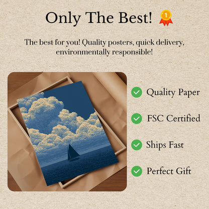Sailboat Under Golden Clouds Poster