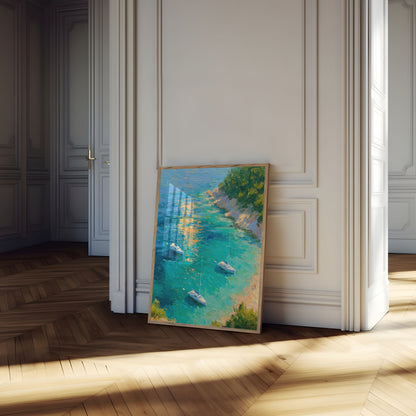 Sailboats in Turquoise Cove Poster