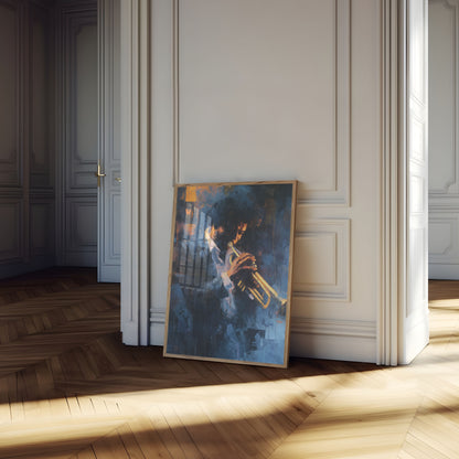 Jazz Musiker med Trompet Plakat
