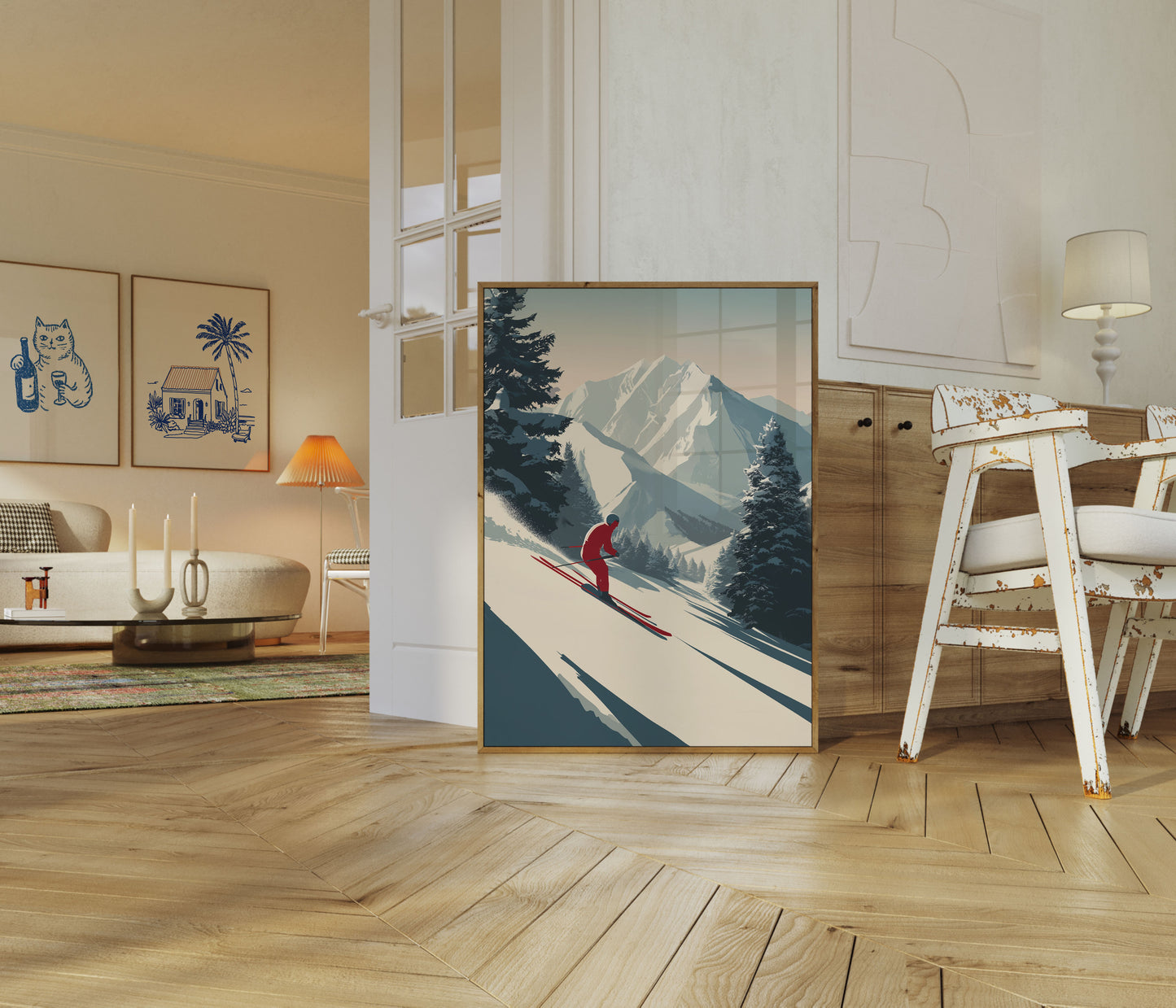 Alpine Ski Mountain Descent Poster