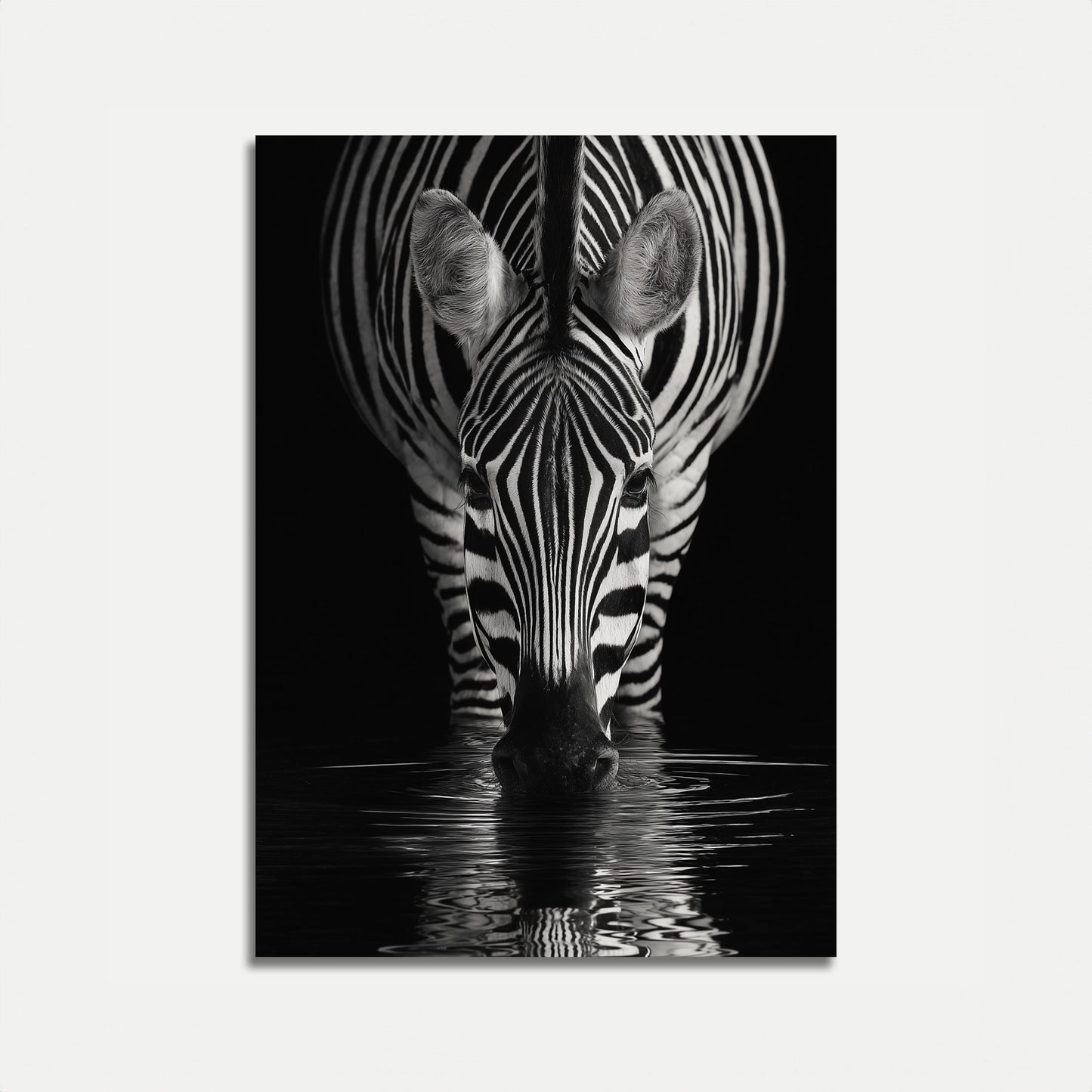 Póster de reflejo de cebra en el agua