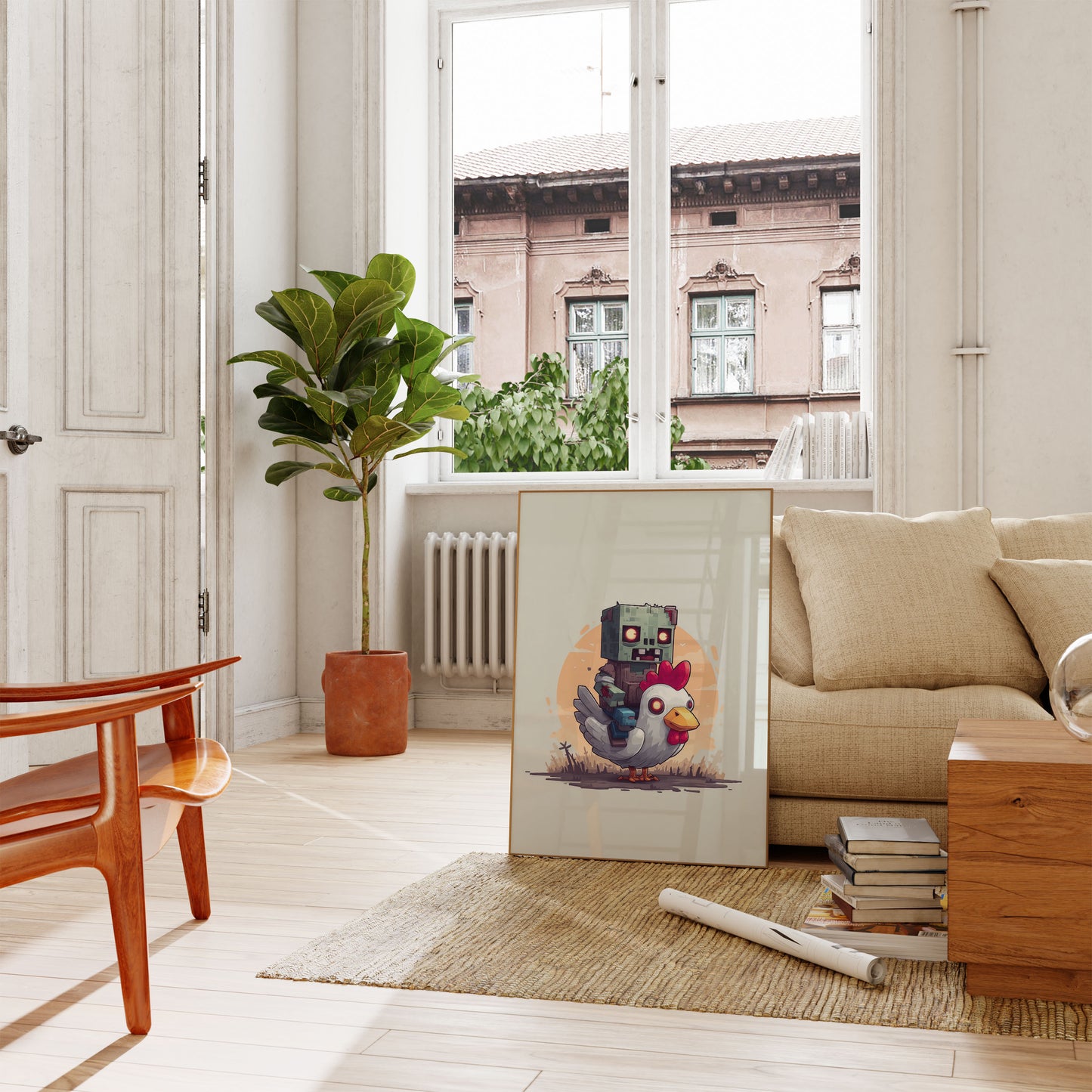 Minecraft Zombie Hühnchen-Reiter Poster