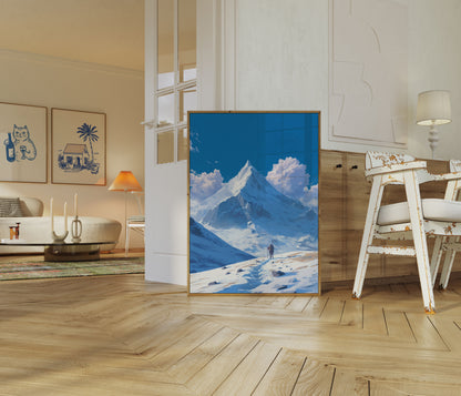 Solitary Mountain Ascent Poster