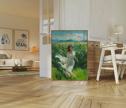Windswept Grace in Grasslands Poster