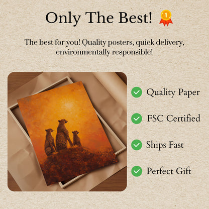 Gepard på savannen plakat