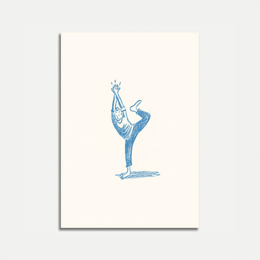 Affiche bleue Yoga Balance