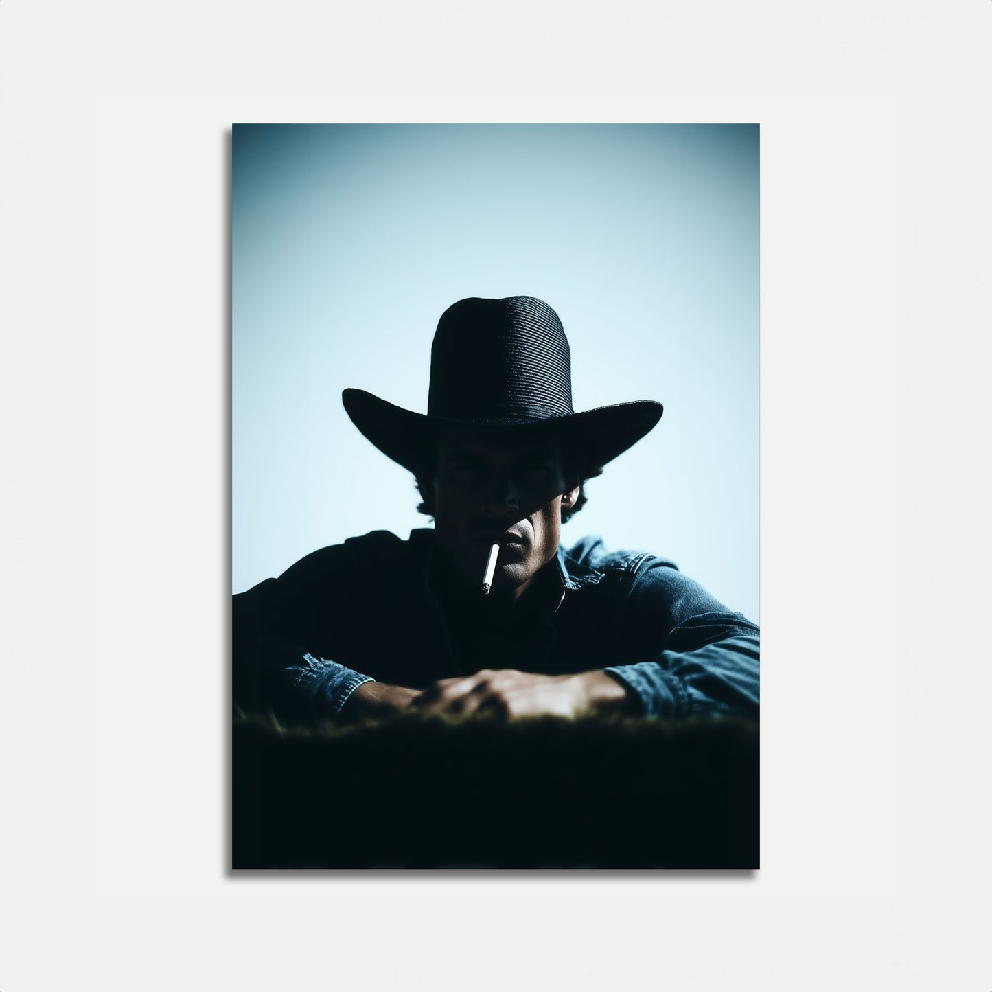 Mysteriöse Cowboy-Silhouette Poster