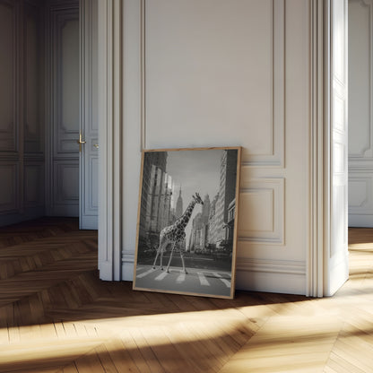 Giraffe Crossing New York City Poster