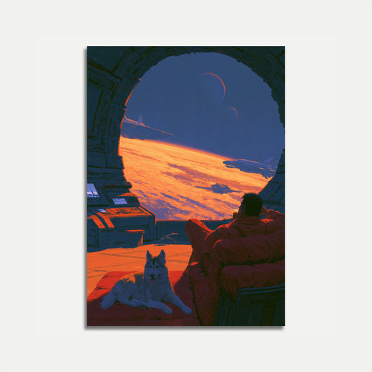 Affiche Aventure Coucher de Soleil Planète Étrangère