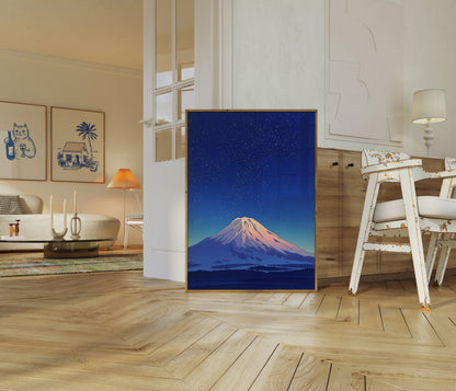 Mount Fuji Starry Night Poster