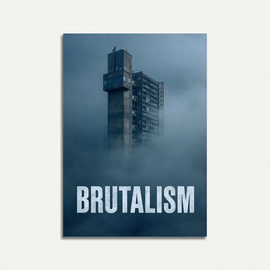 Brutalistická věž v mlze – Plakát