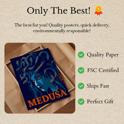 Medusa Mythological Portrait Poster