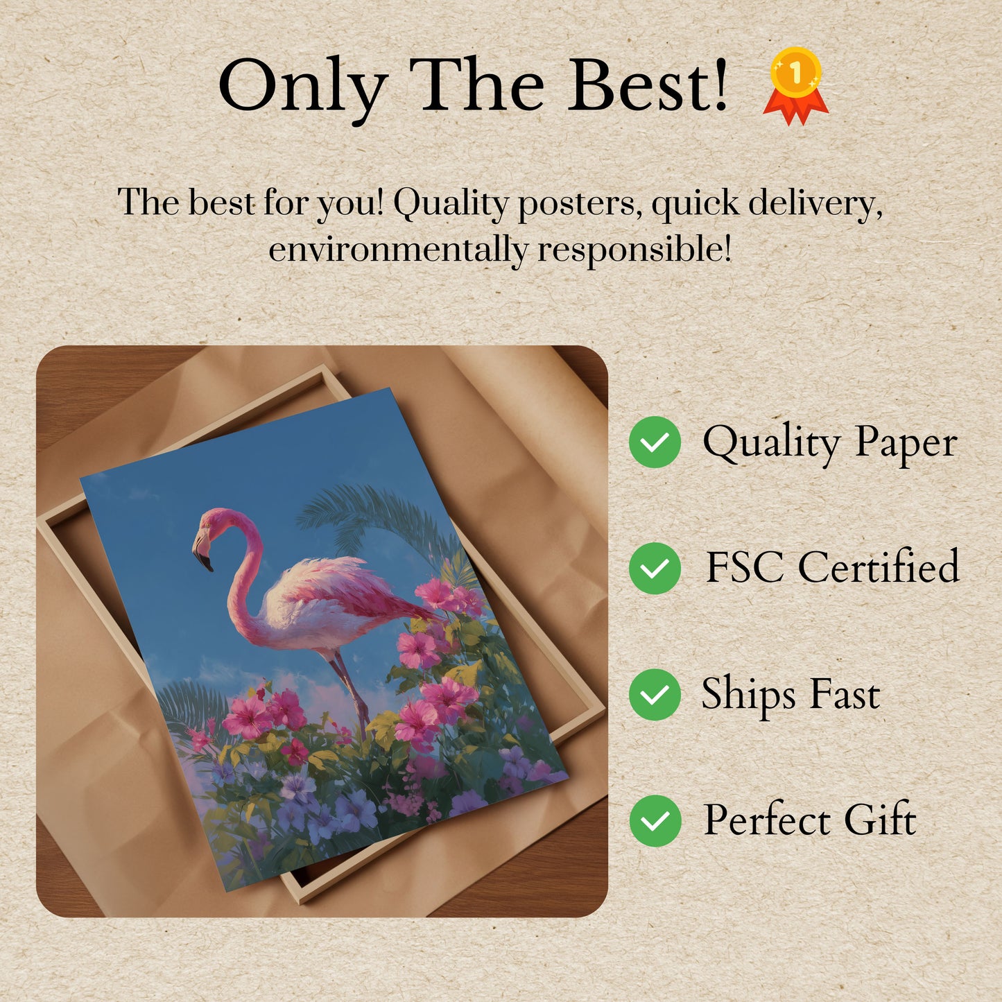 Pink Flamingo Paradise Poster