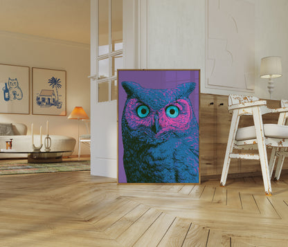 Neon Eule Pop Art Poster