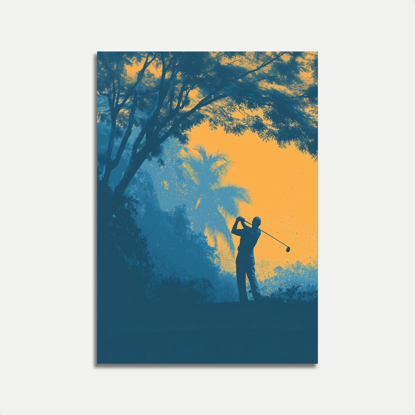 Sunset Golf Swing Poster