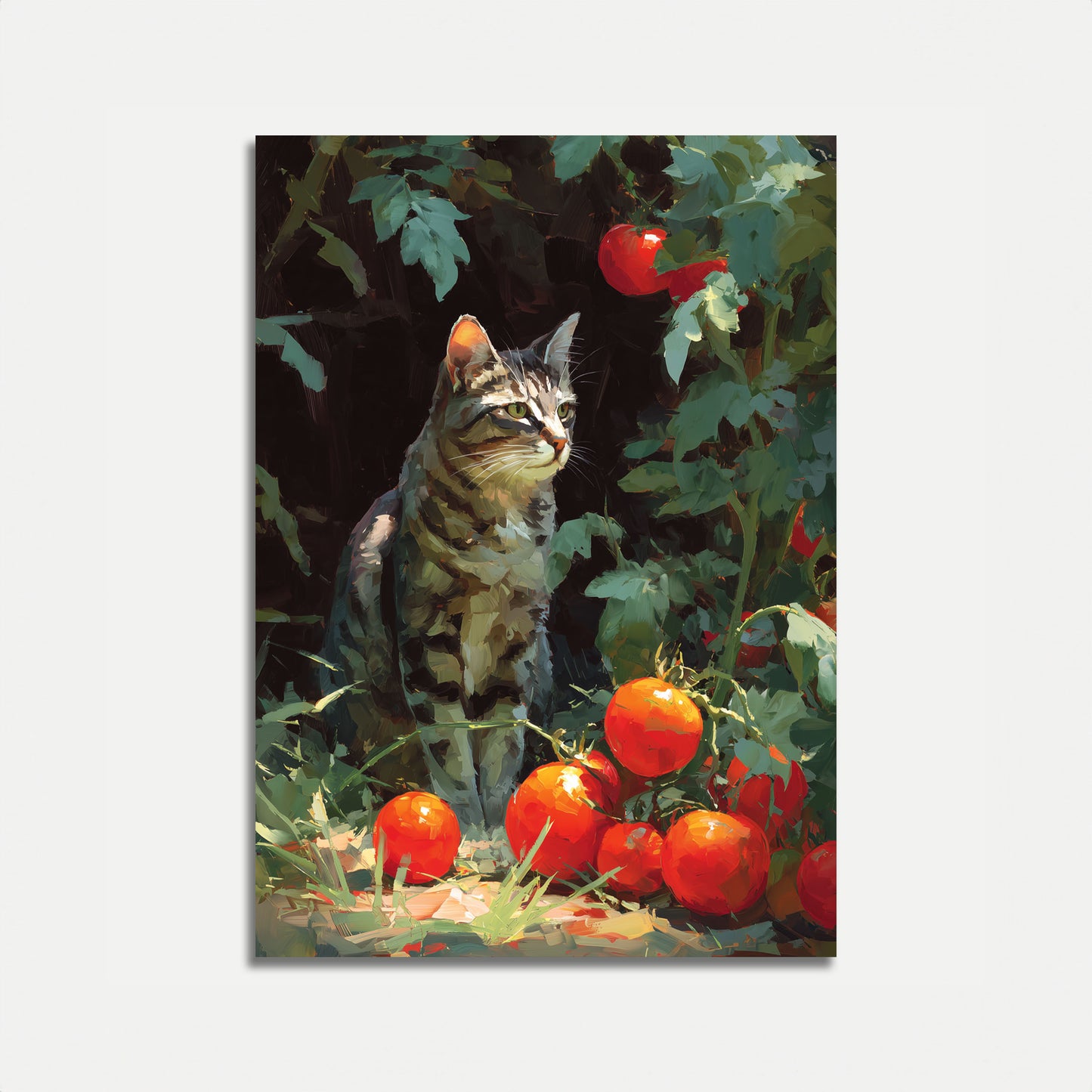 Cartel del Gato en el Huerto de Tomates