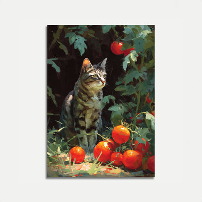 Cartel del Gato en el Huerto de Tomates